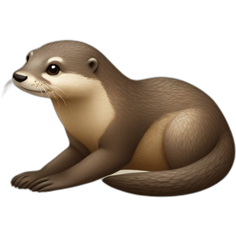 Loutre sur une tourtue emoji