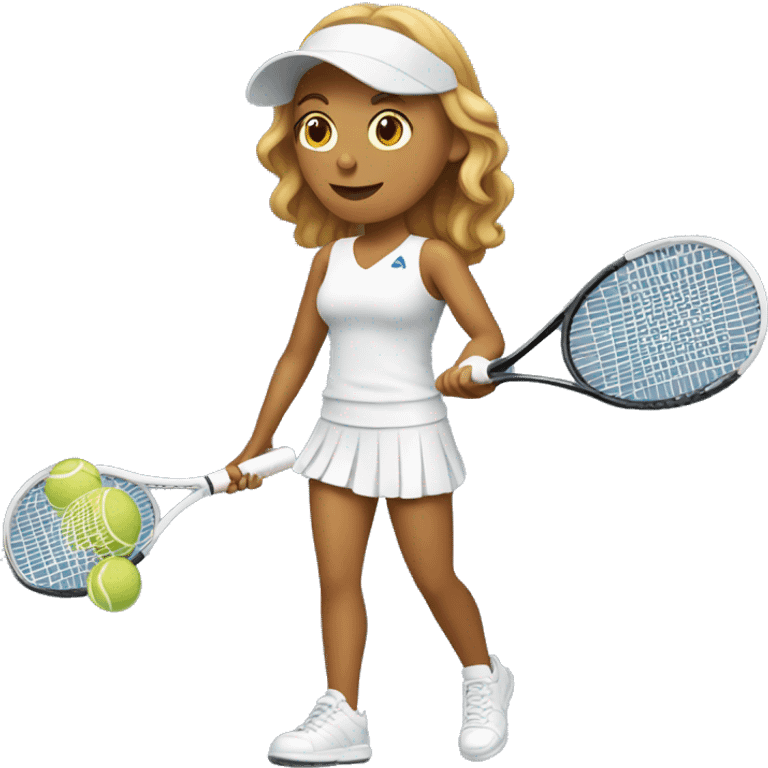 White tennis player female with racquet  emoji