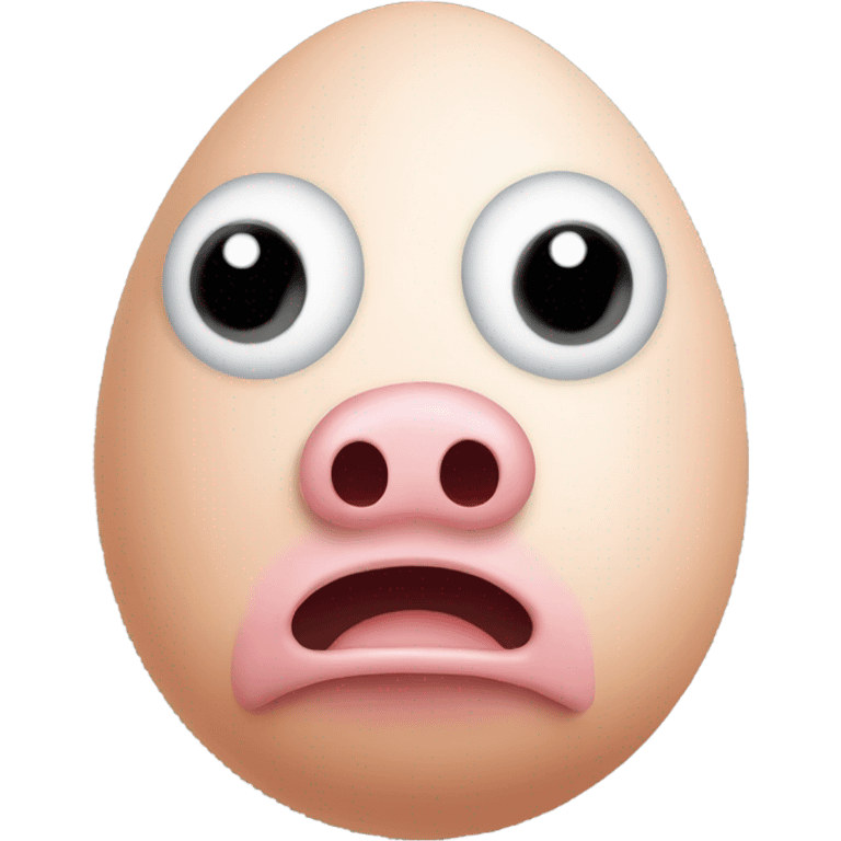 An egg with a pig face emoji