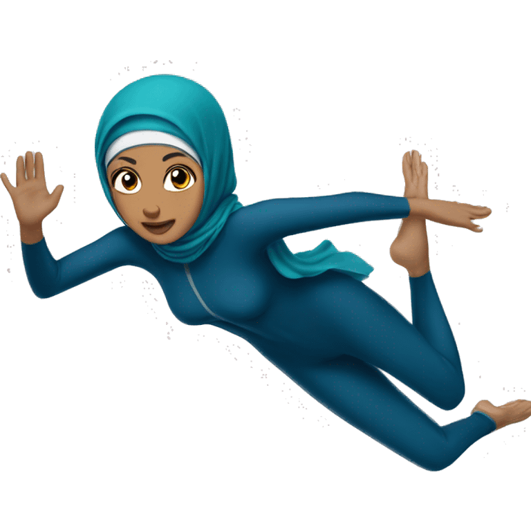 Hijabi-swimmer-diving emoji