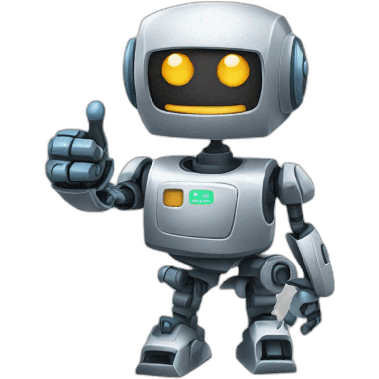 https://emojis.sh/p/fyos99FpSD - Based on this emoji, make a happy robot emoji with a thumbs up emoji