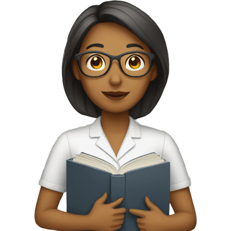 female teacher holding books emoji