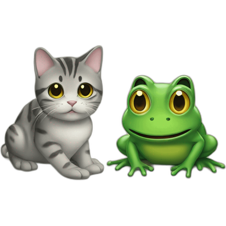 Grenouille et chat emoji