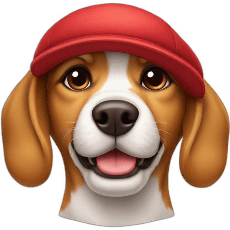 dog with a red hat emoji