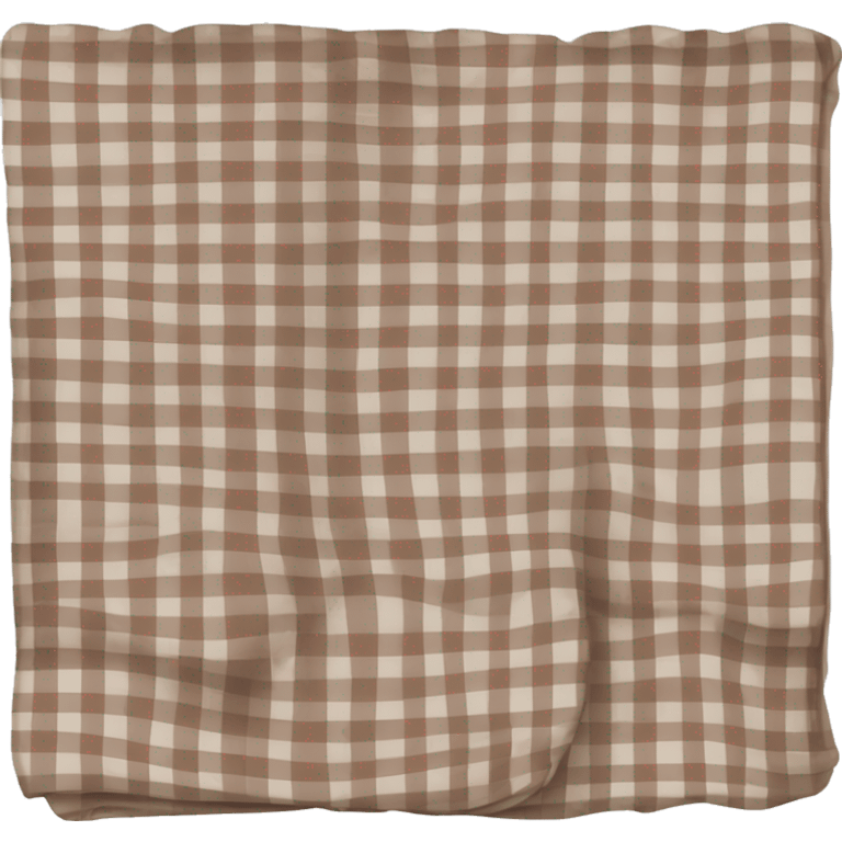 Folded brown gingham blanket emoji