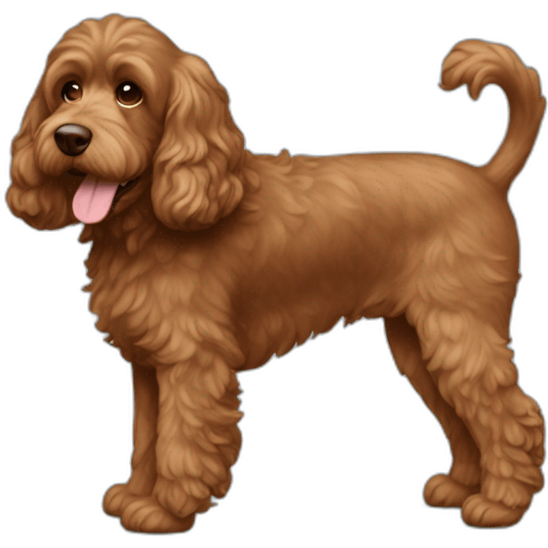 brown cockapoo from the side full body emoji