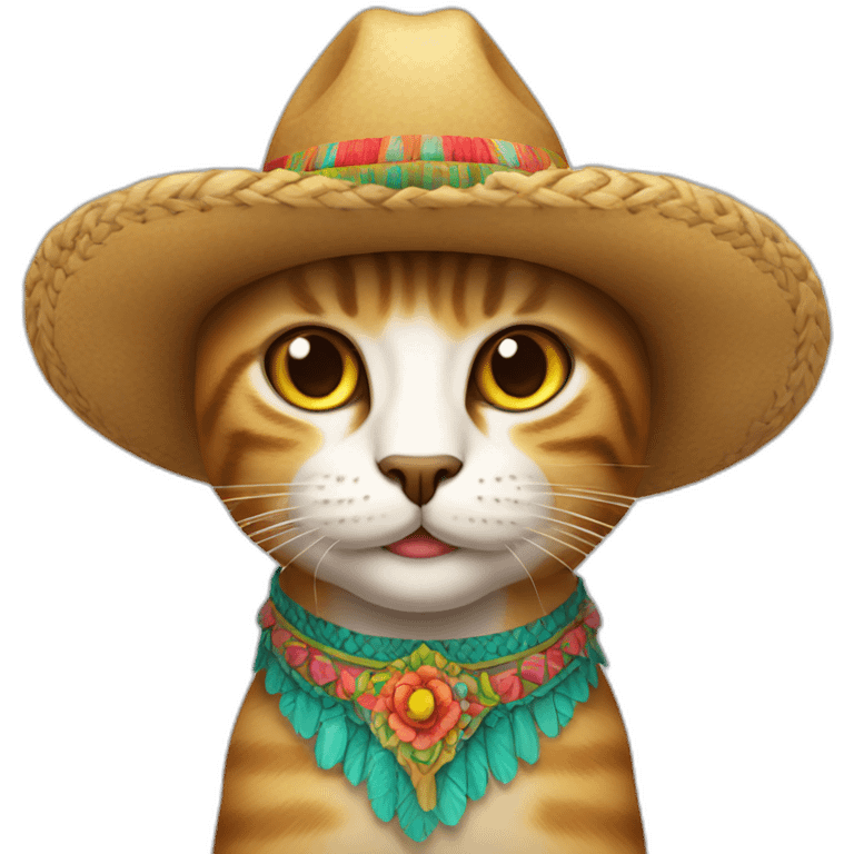 Gato com chapéu mexicano emoji