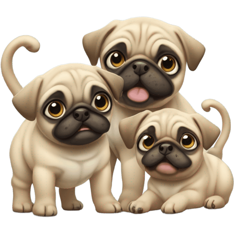 Cute pug puppies  emoji