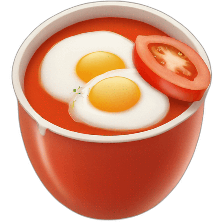 tomato soup and boiled egg emoji