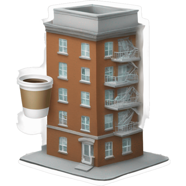 apartment building drinking a cup of coffee emoji