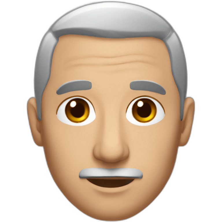 armenian man shaved little bit round face with gray hair and with prying hands emoji