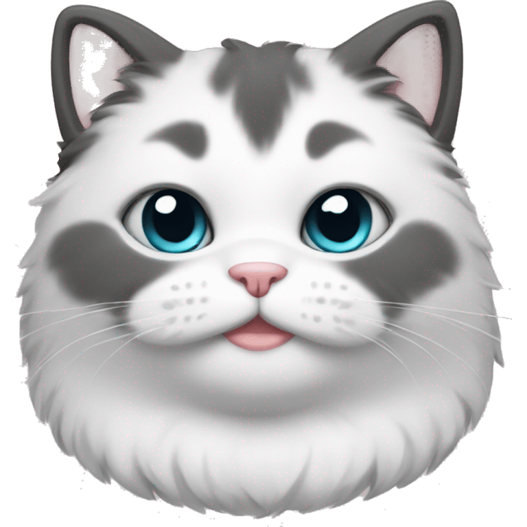 Cute chubby fluffy kitty cat emoji