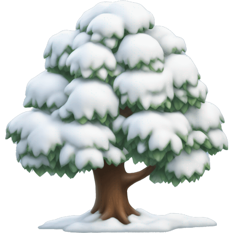 tree covered in snow emoji