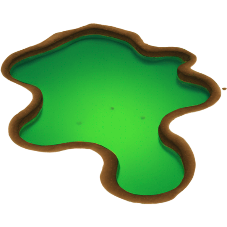 A big brown puddle with a green puddle next to it emoji