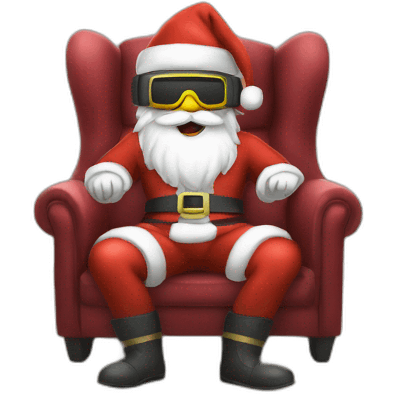 Santa in vr headset on sofa emoji