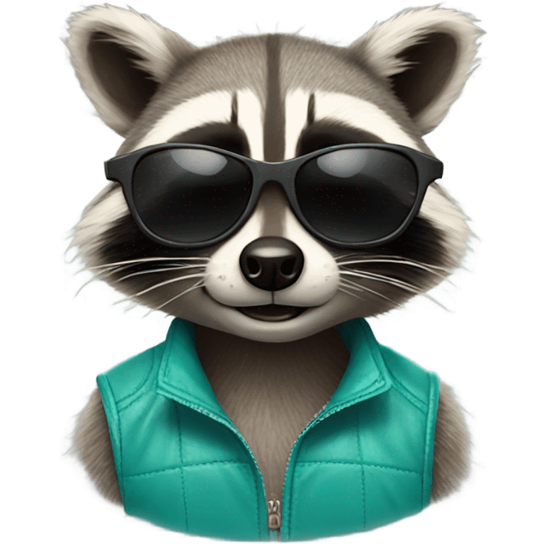 Raccoon wearing sunglasses emoji