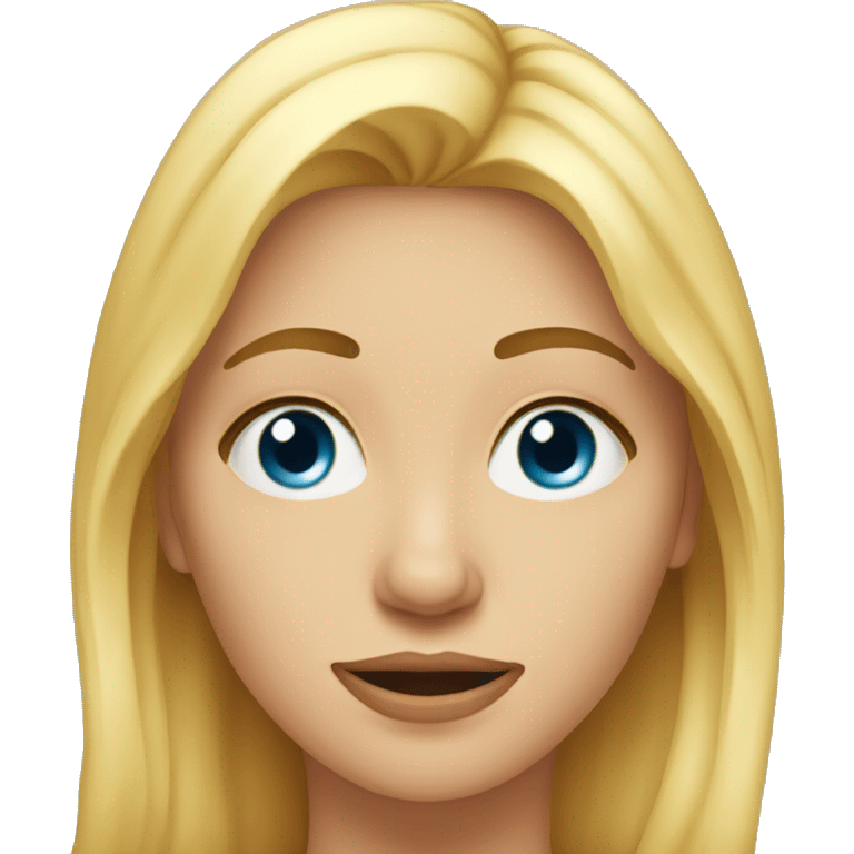 Blond woman from face, levitating had touching her nose emoji