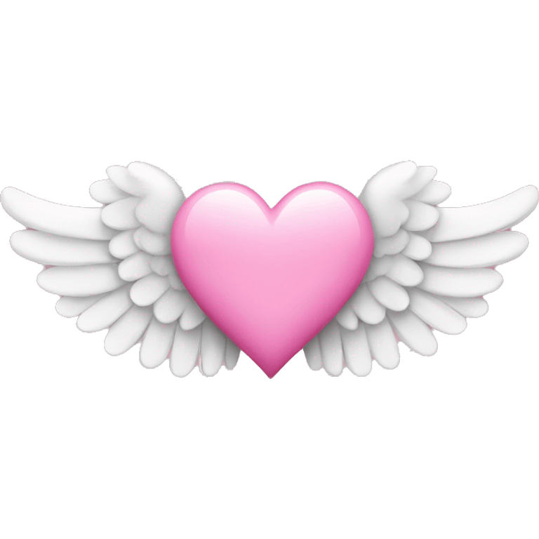 Pink heart with angel wings emoji