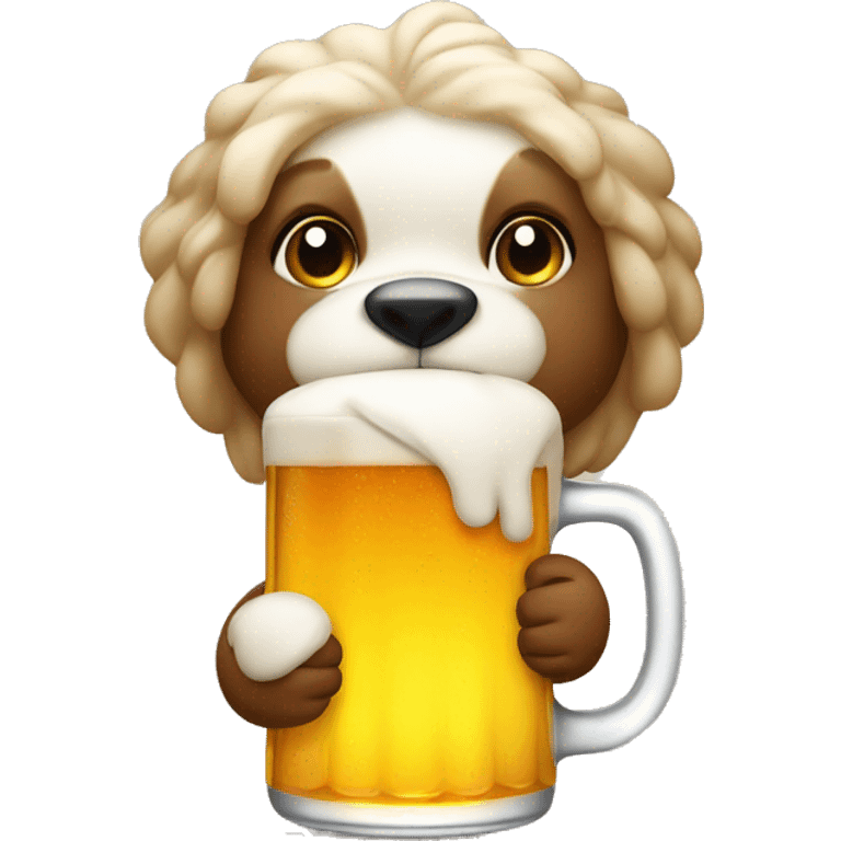 Cute big with a beer emoji