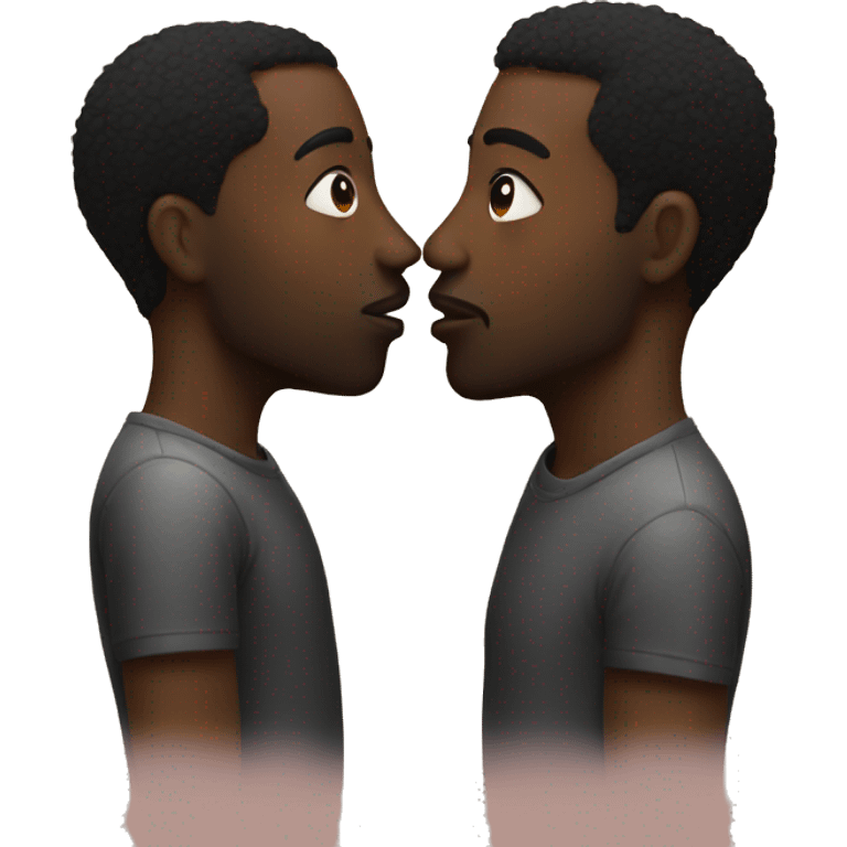 two black men kissing emoji