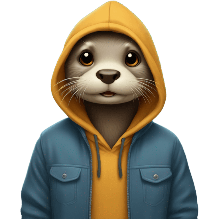 Otter with a hoodie  emoji