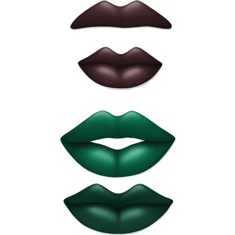 kiss lips beautiful dark emerald color emoji