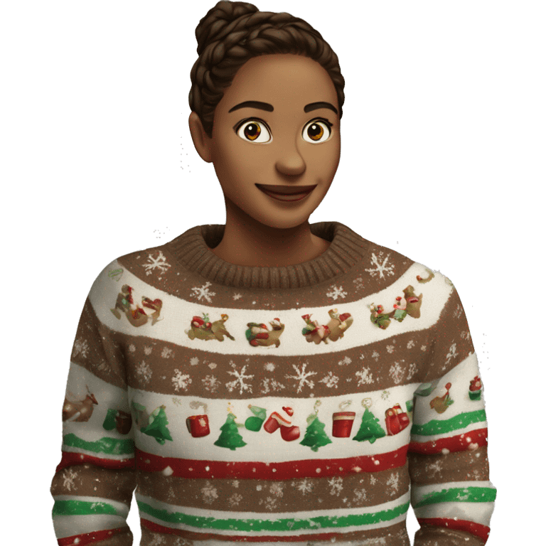 Sweater women coffee snow merry Christmas  emoji