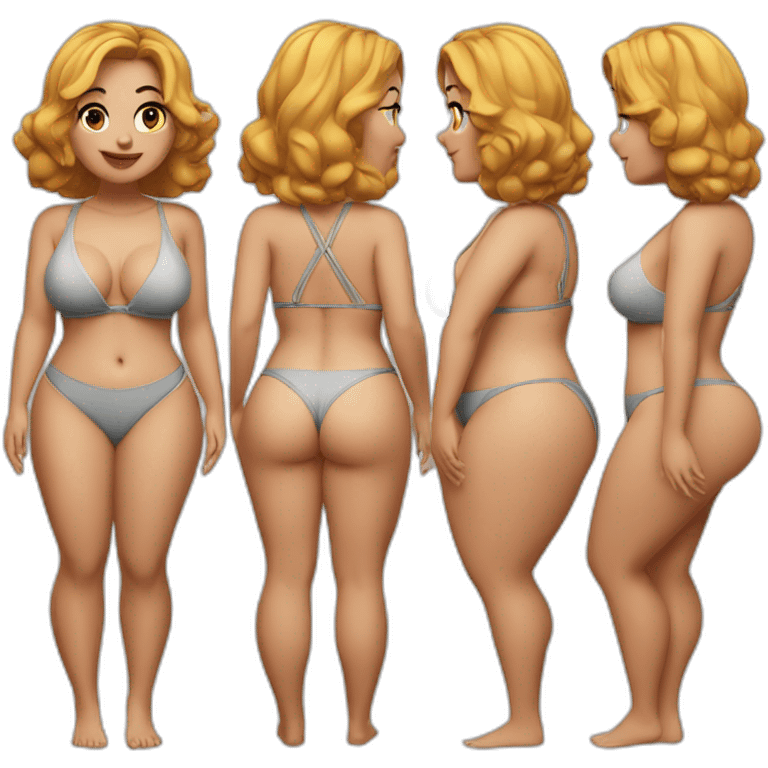 Slim-Thicc woman swimsuit posing full body (curvy slim body type, perfect body, hourglass figure) emoji