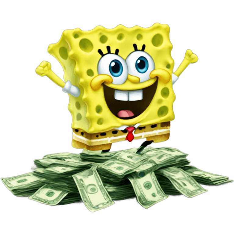 SpongeBob SquarePants messing his money up emoji