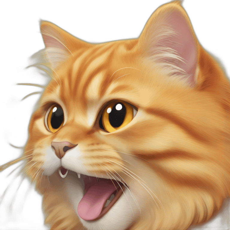 orange persian cat yawning emoji