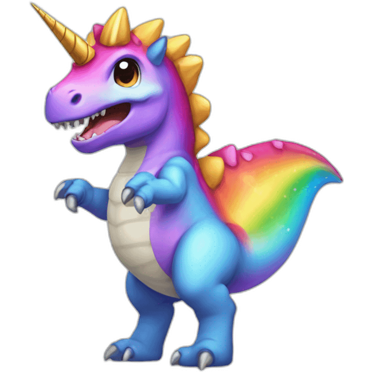 tyrannosaurus-unicorn-rainbow-cute emoji