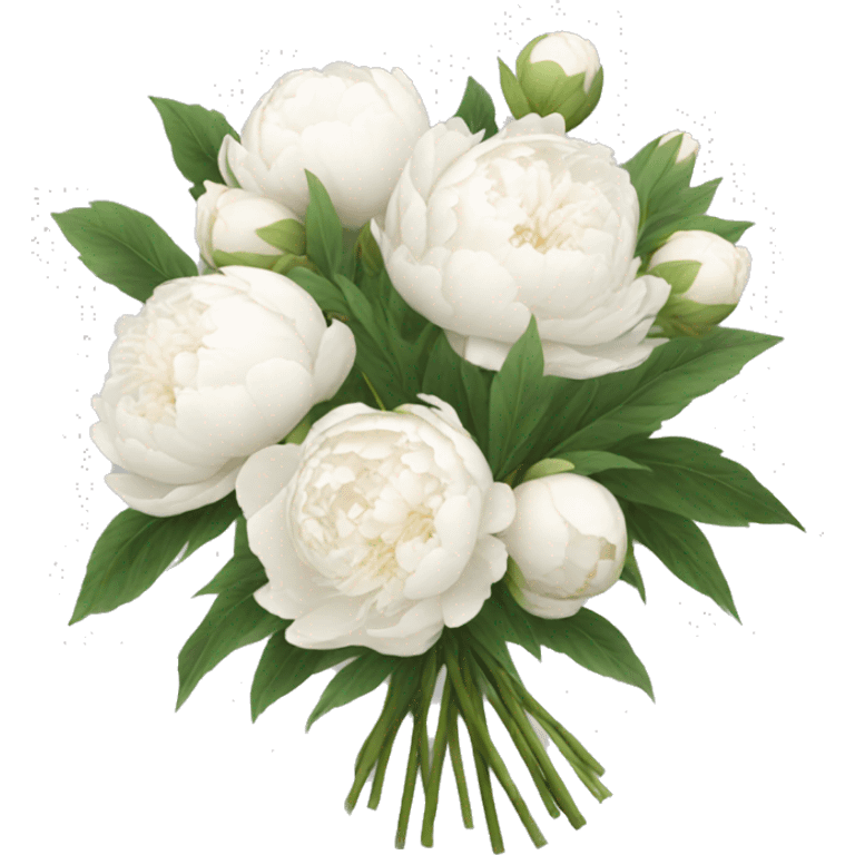 White peonies bouquet  emoji