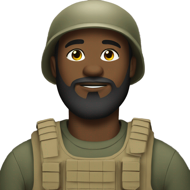 soldier black man with beard gaming emoji