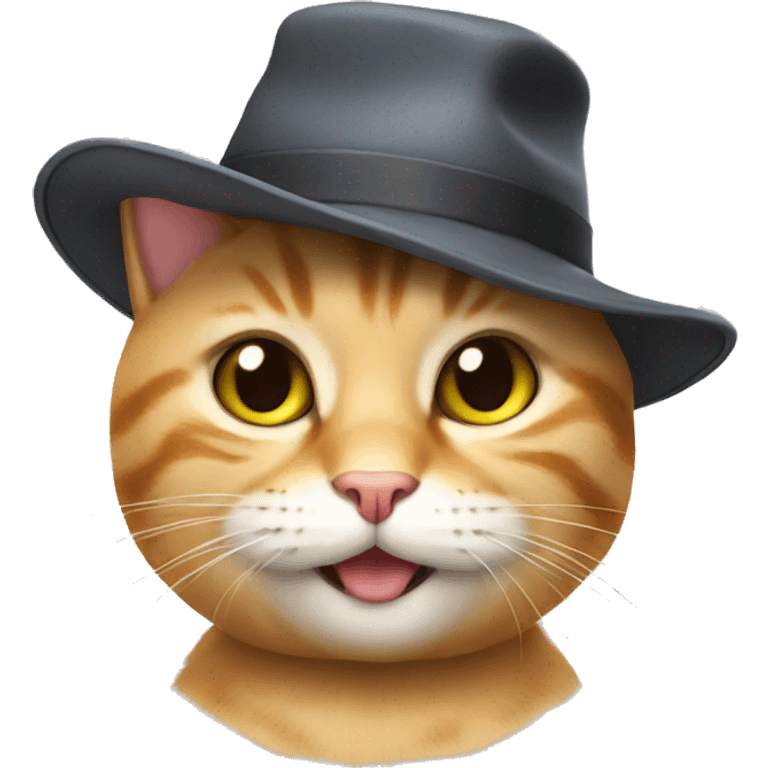 A cat that is wearing a hat of a cat that is wearing a cat hat  emoji