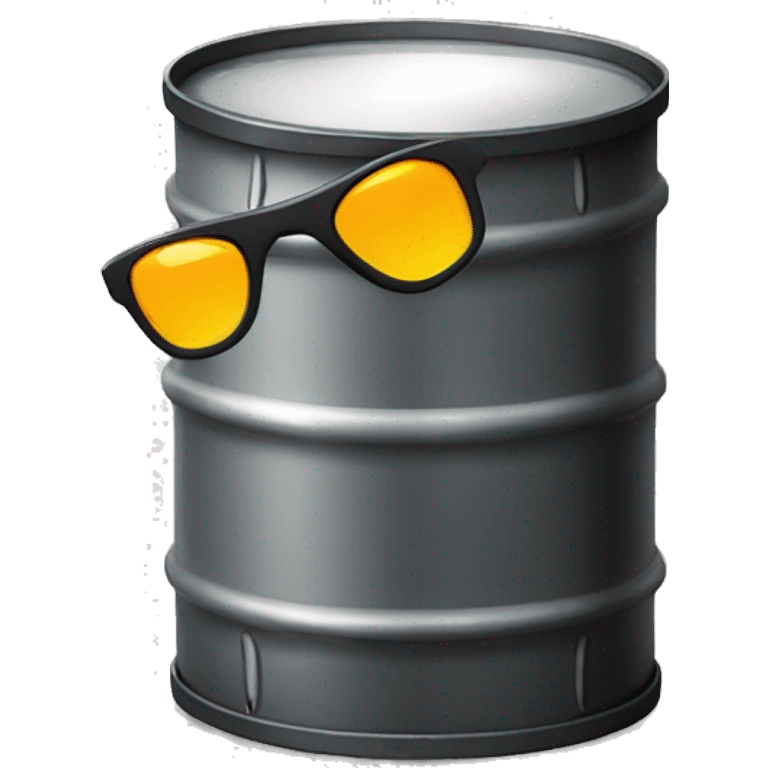 oil drum with hazardous waste and sunglasses emoji