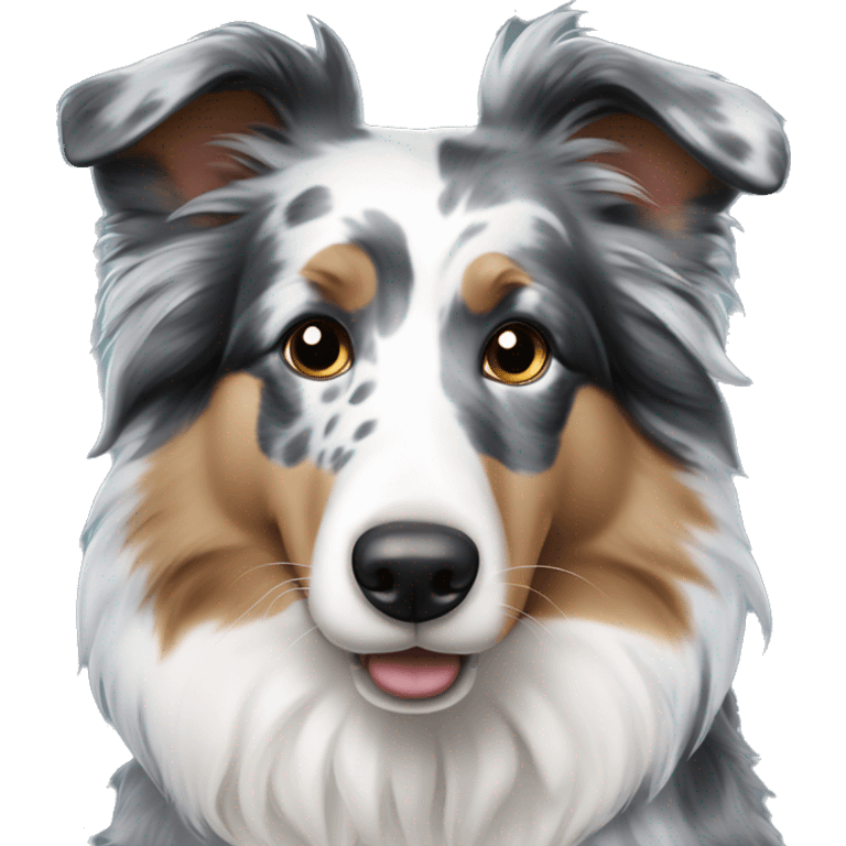 Blue merle Borner Collie with Blue, brown eyes  emoji