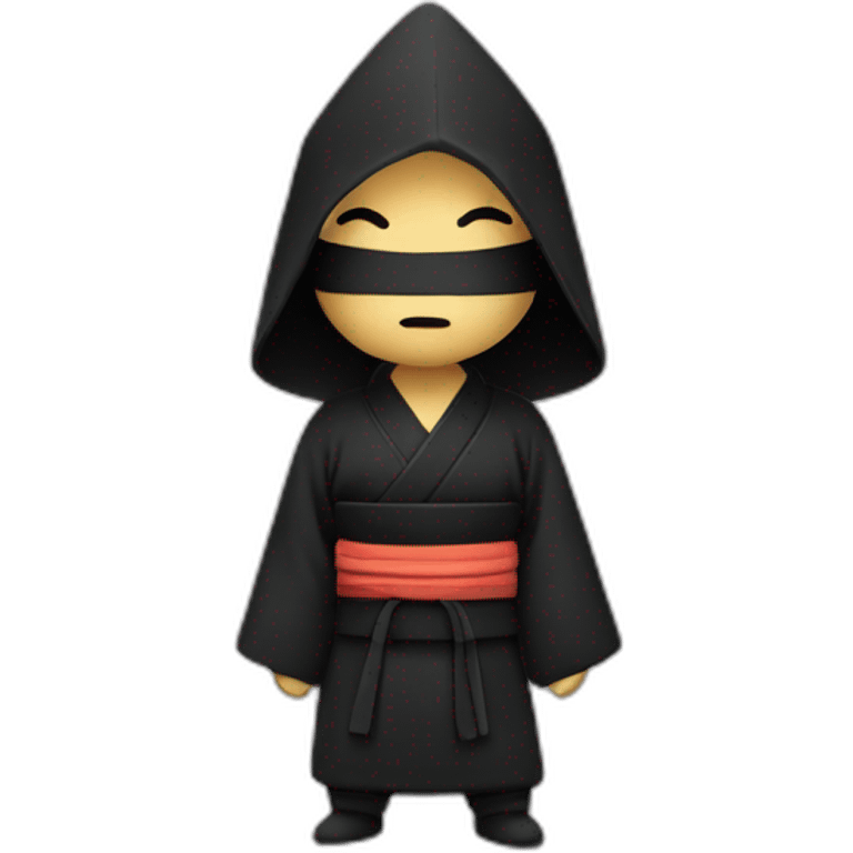 Un vieux ninja en kimono noir emoji