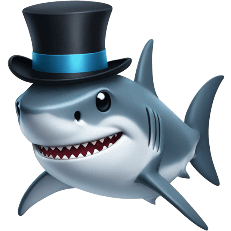 Shark with a top hat emoji