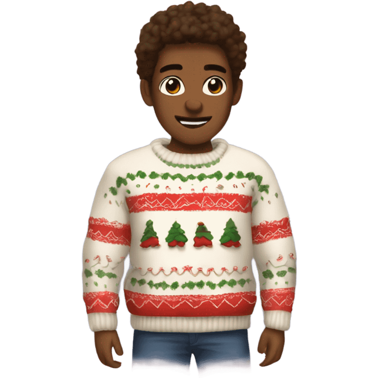 A cute and cozy sweater Christmas  emoji