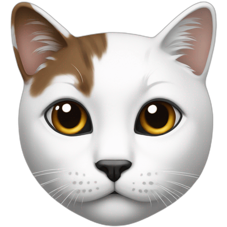 face of a cat white black and brown emoji