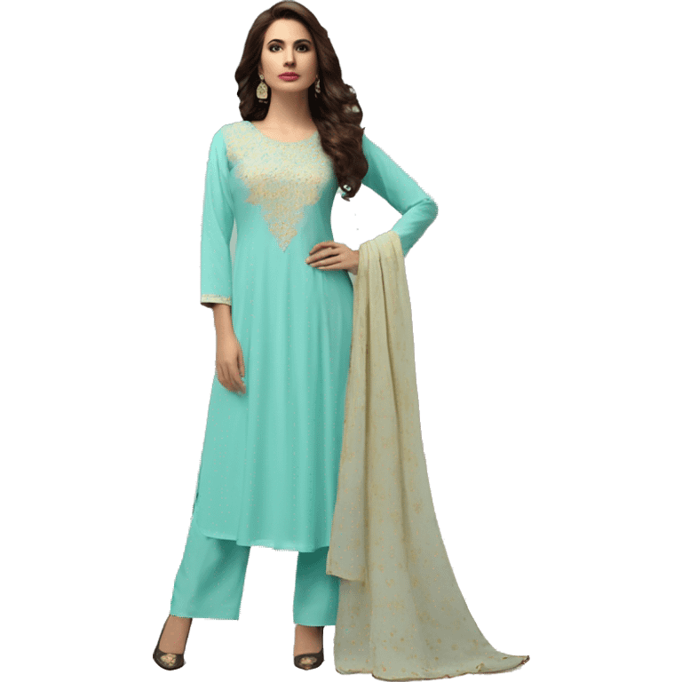 Shalwar kameez for women, baby blue color, anarkali style  emoji