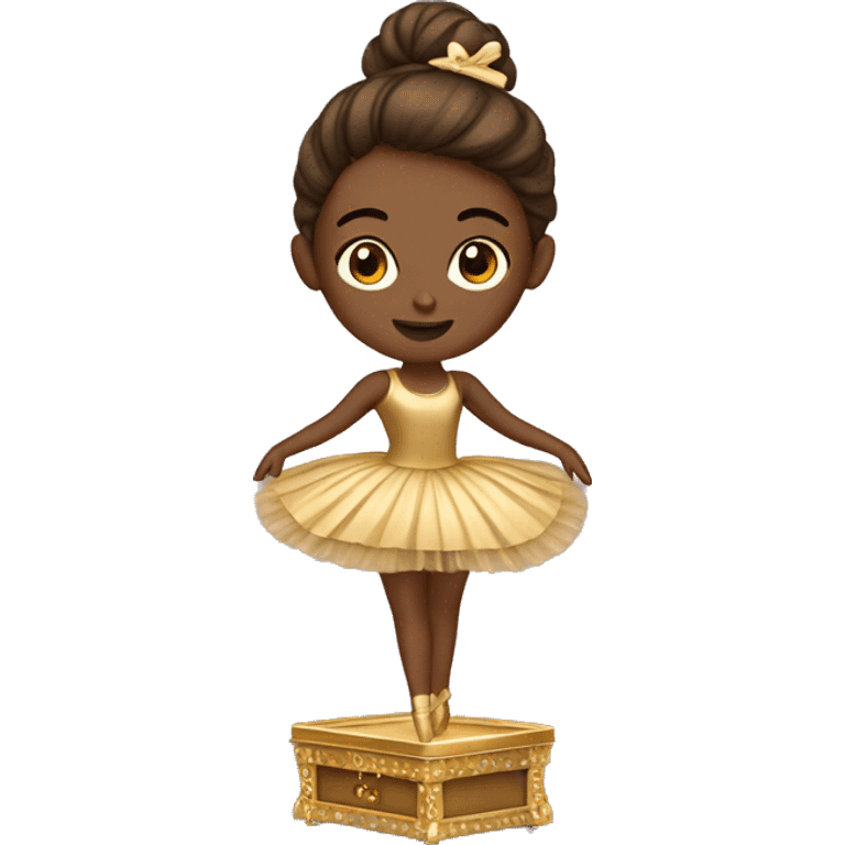  brown ballerina in a gold music box emoji