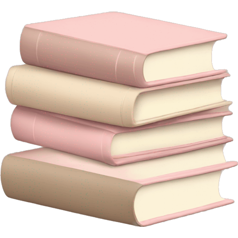 aesthetic book stack beige and light pink emoji