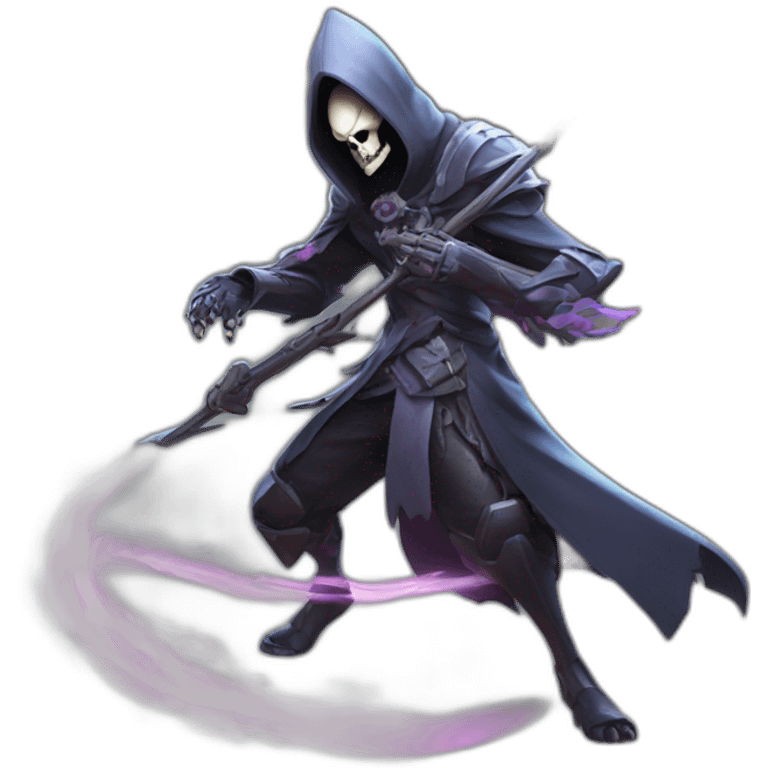 reaper from overwatch, executing his ultimate move  death blossom emoji