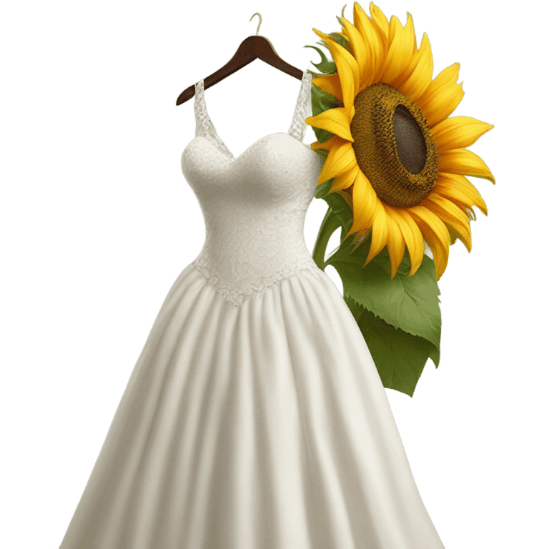 Sunflower on wedding dress emoji