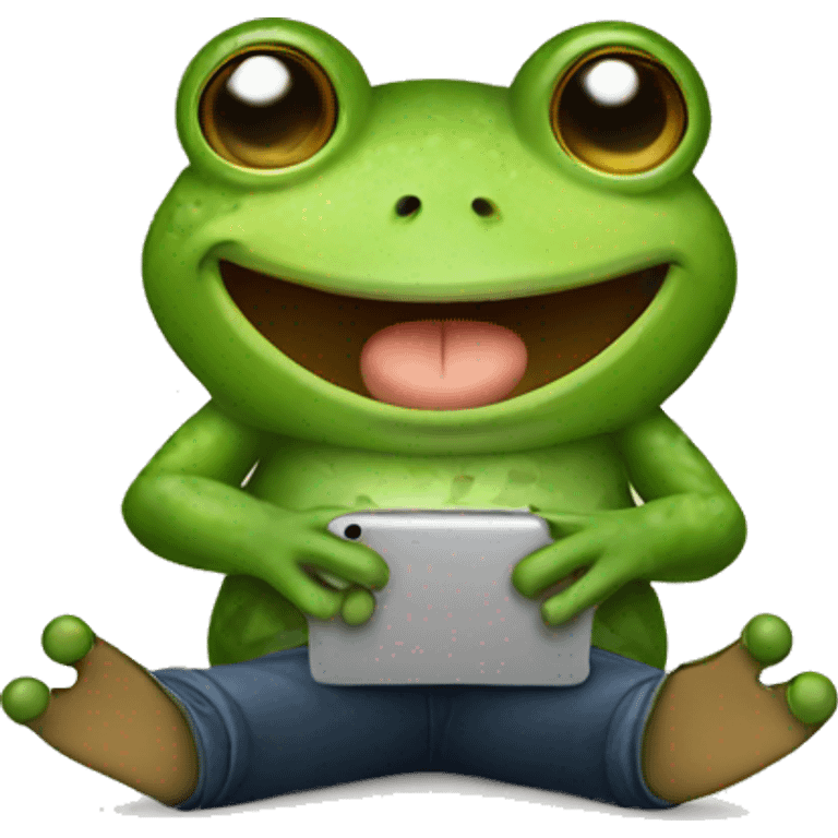 Frog texting  emoji