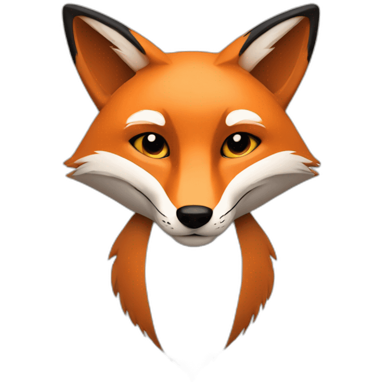 minimalistic fox without detailing on parts of the body emoji