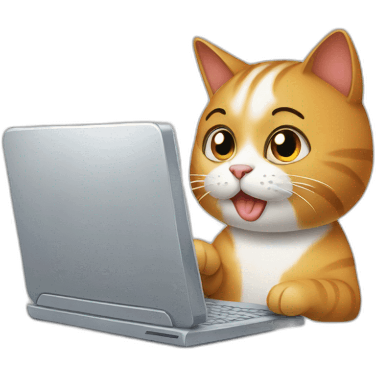 cat working on computer emoji