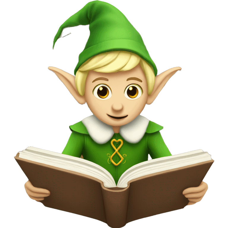 elf reading a book emoji