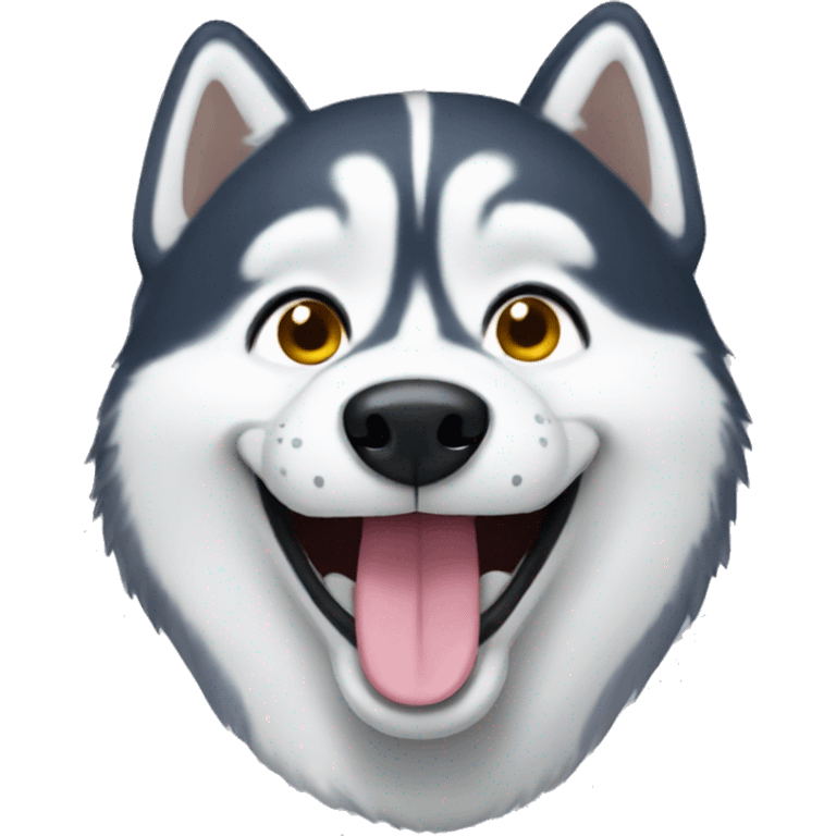 A husky smiling emoji